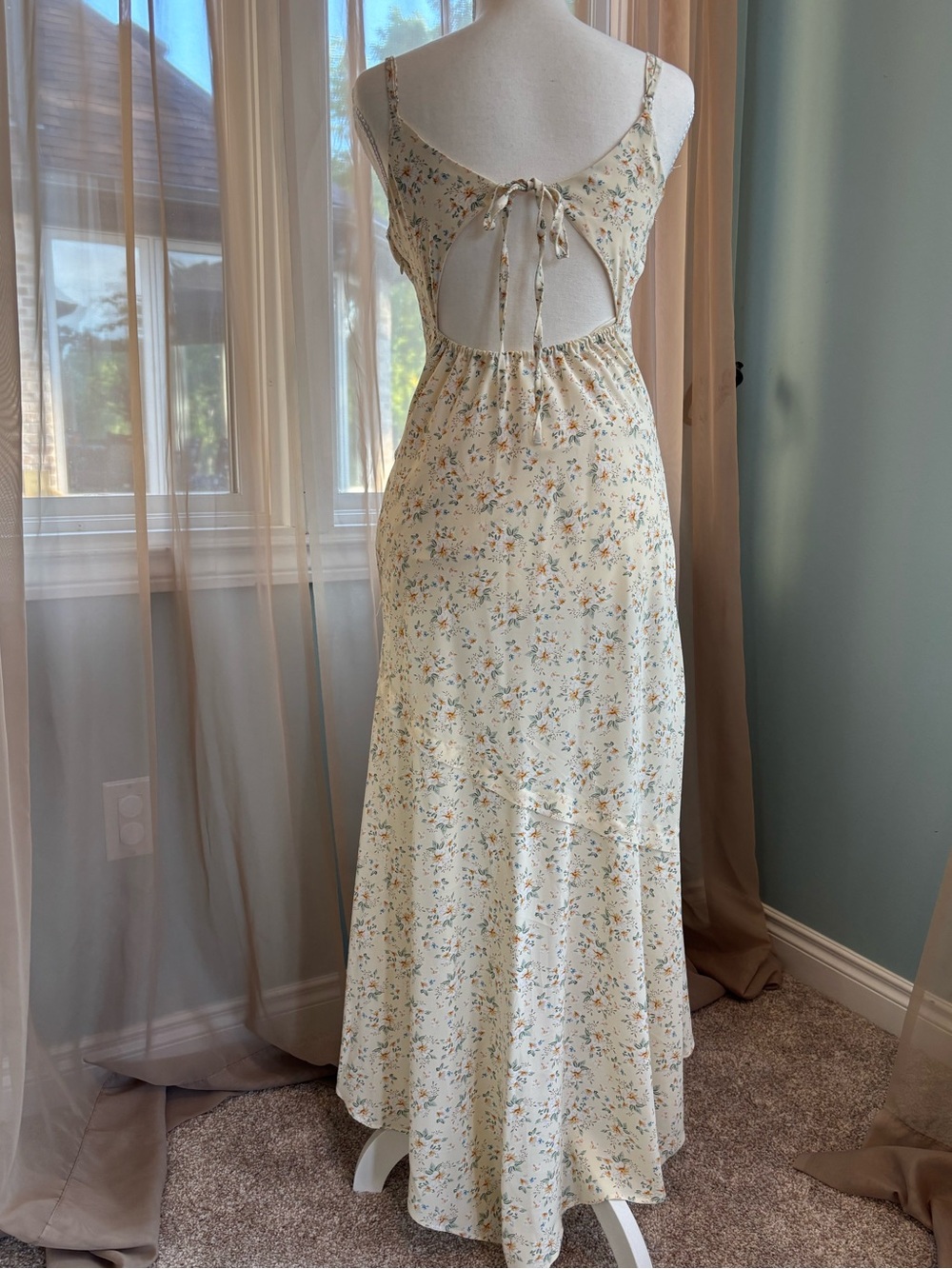 12th Tribe Floral Slip Dress with Spaghetti Straps - Picture 2 of 8